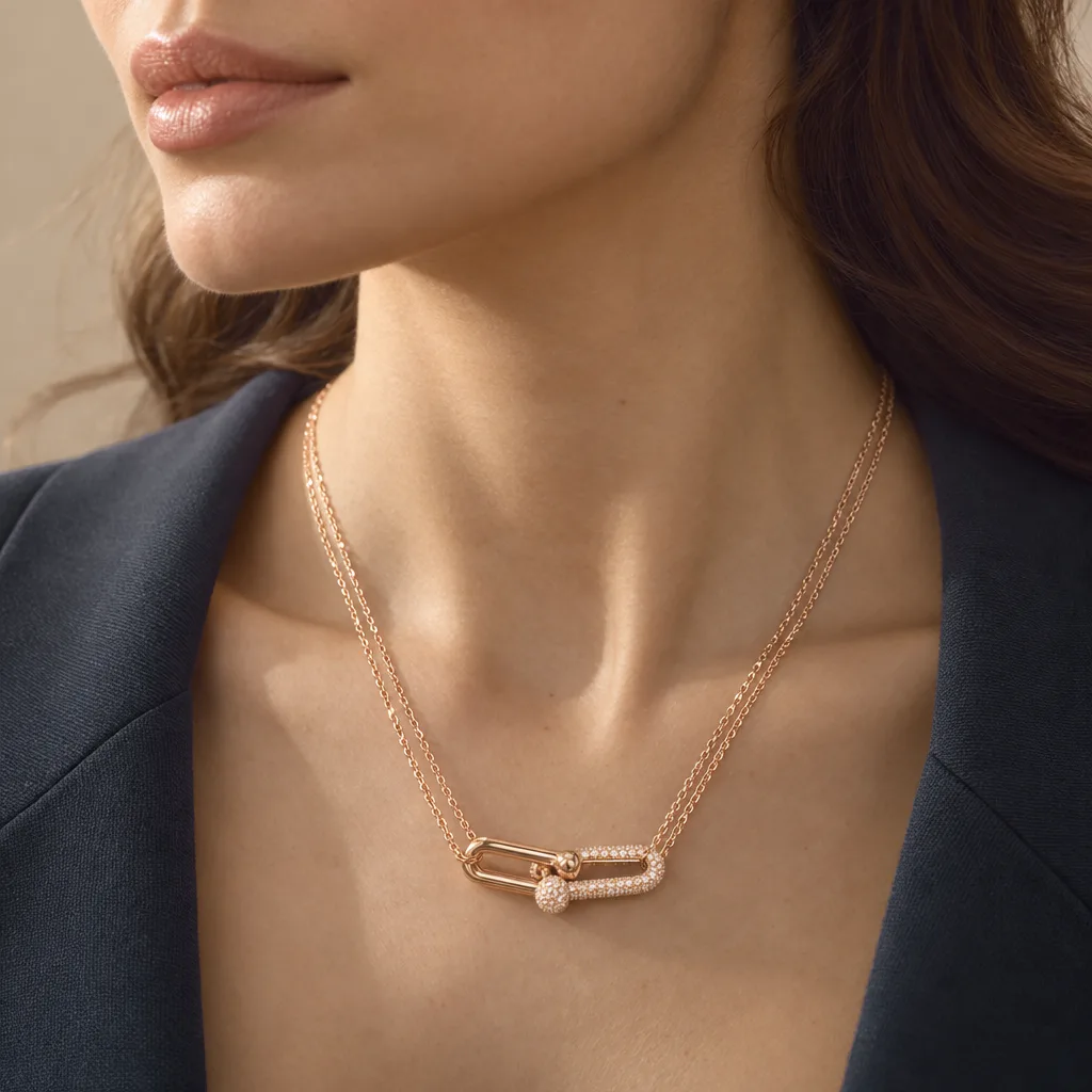 14 Ayar 1,26 ct Pırlantalı Ataç Kolye