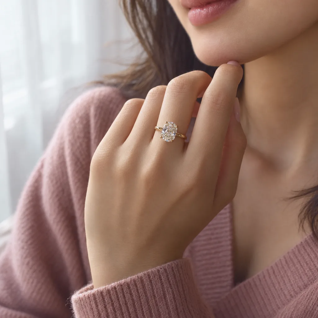 14 Ayar 3,02 ct E VS1 Pırlanta Tektaş Yüzük