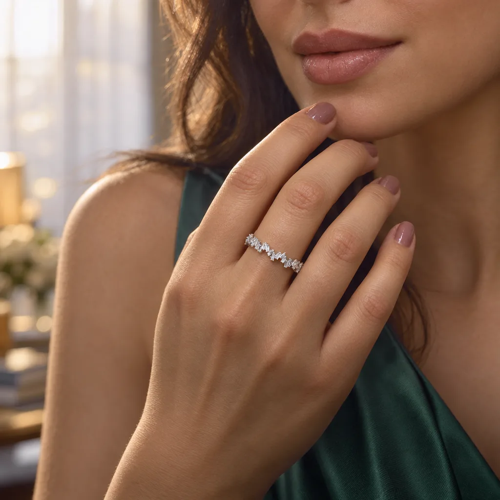 14 Ayar 0,62 ct Pırlantalı Sıralı Yüzük