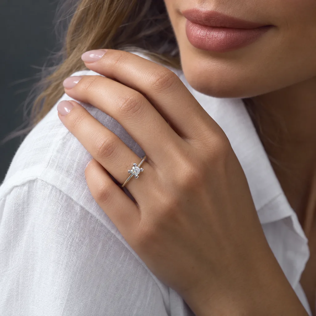 14 Ayar 0,30 ct Pırlantalı Çiçek Yüzük