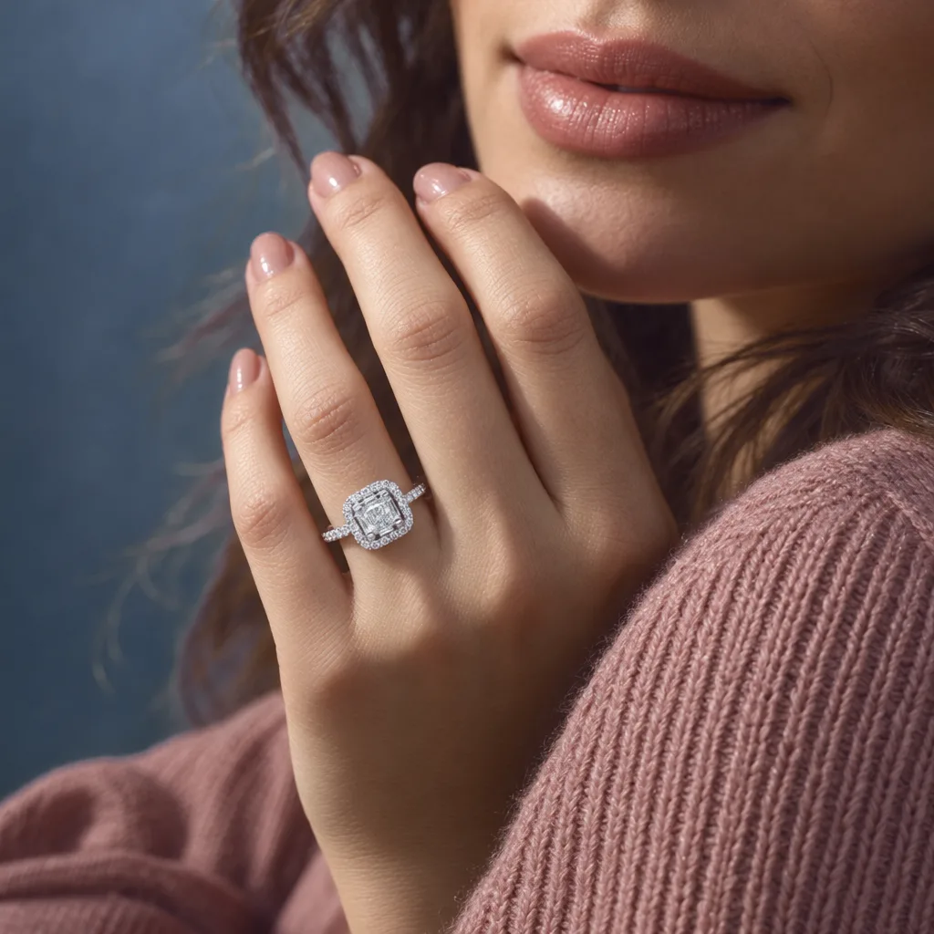 14 Ayar 0,26 ct Pırlanta Çerçeveli Yüzük
