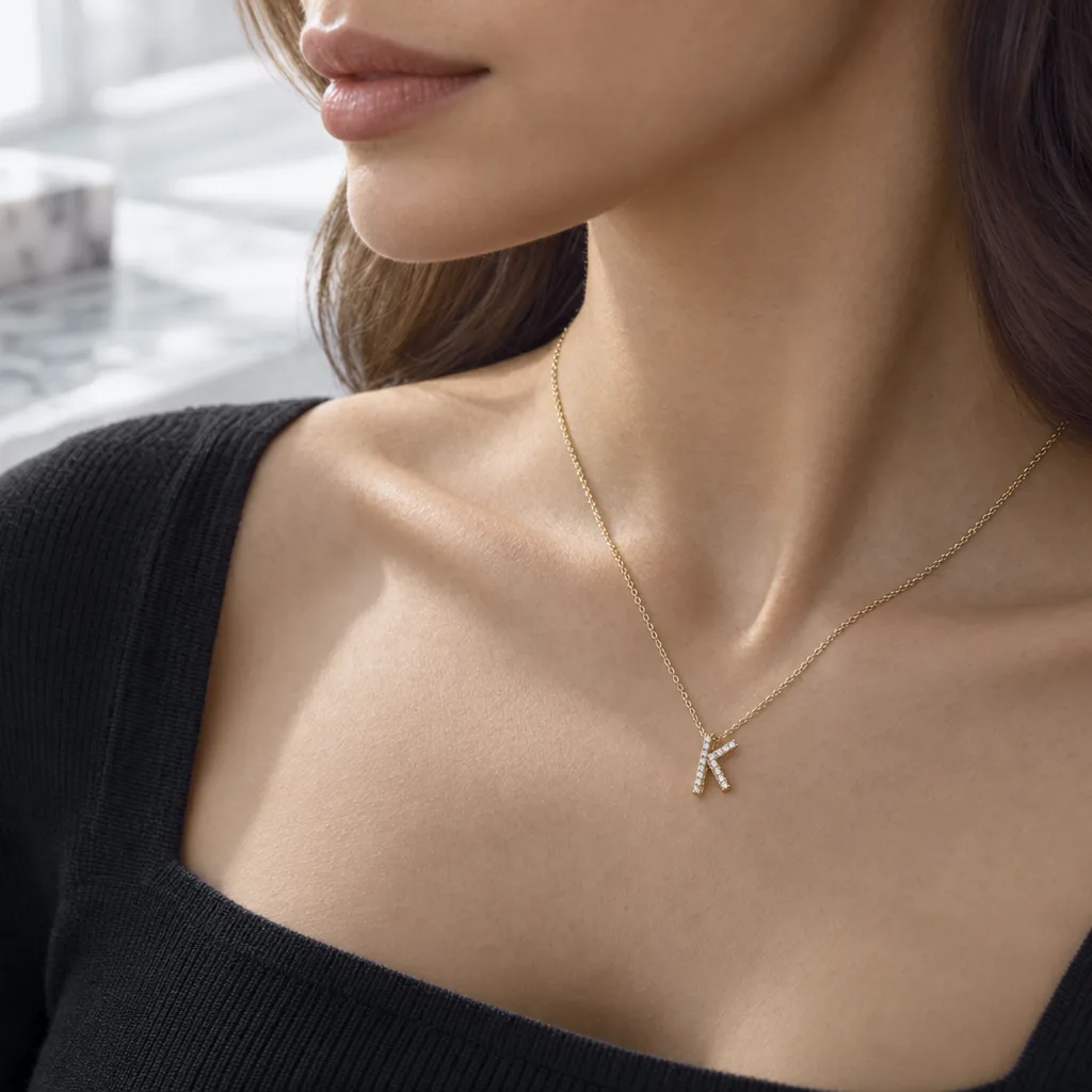 14 Ayar 0,09 ct Pırlantalı Zarif Kolye