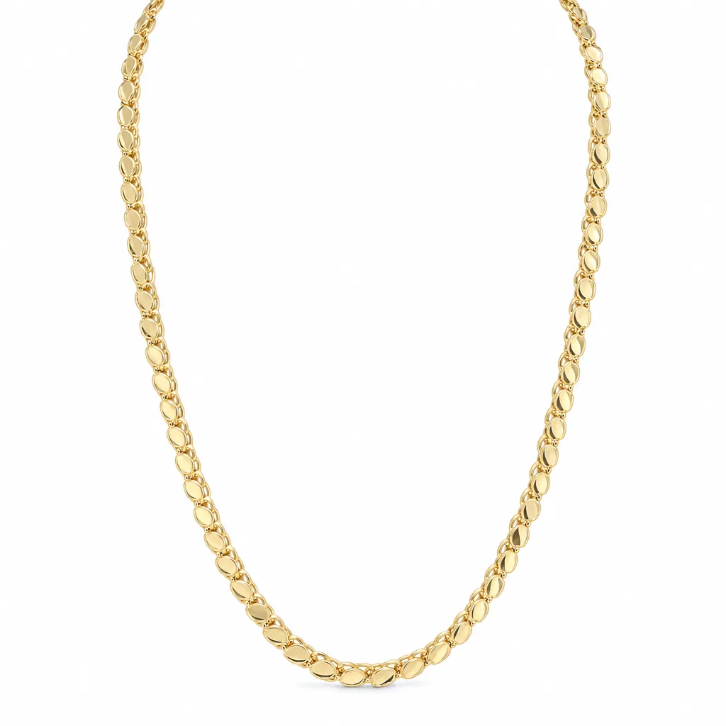 Oval Halkalı 585 Ayar Altın Zincir