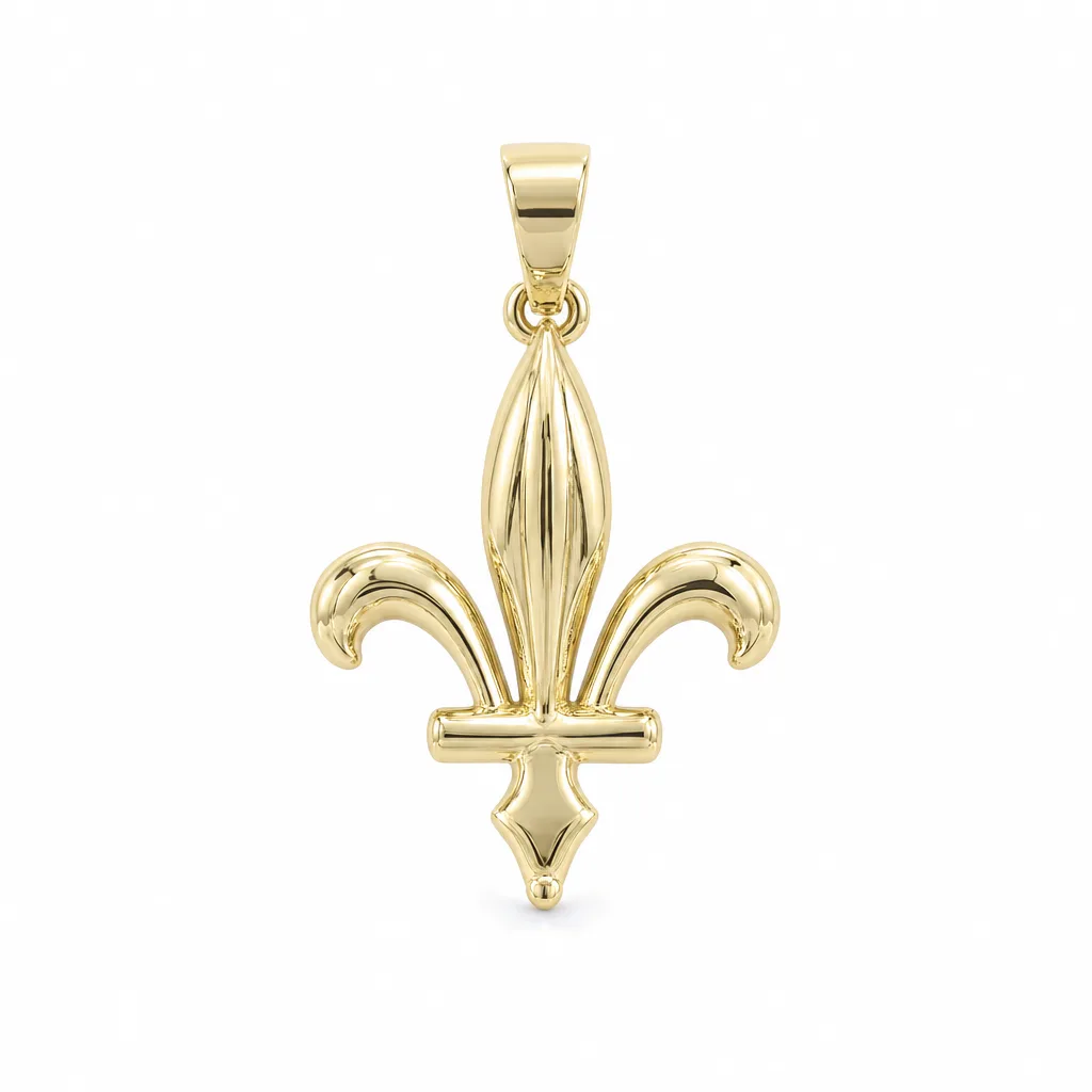 585 Ayar Fleur-de-Lis Kolye Ucu