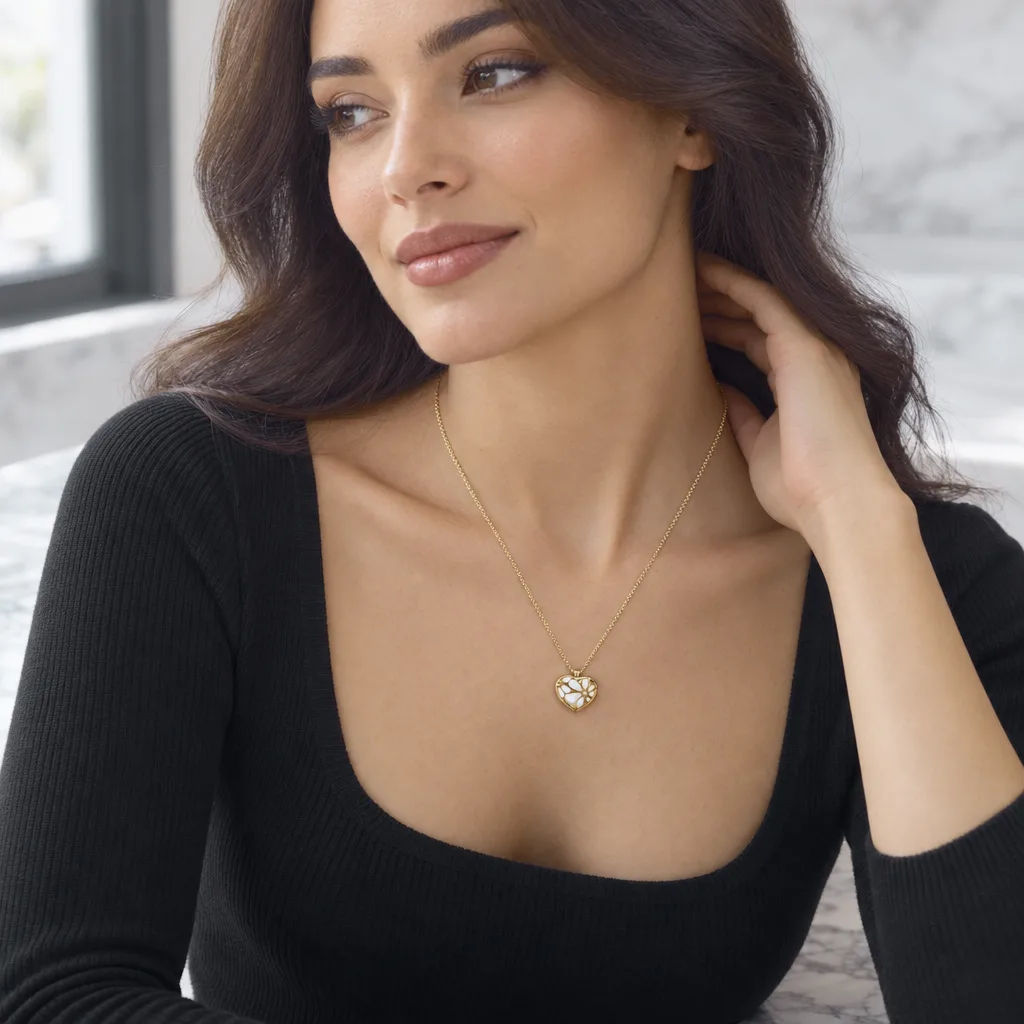 585 Ayar Kalp Altın Kolye