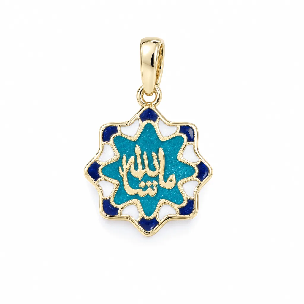 585 Ayar Maşallah Motifli Kolye Ucu