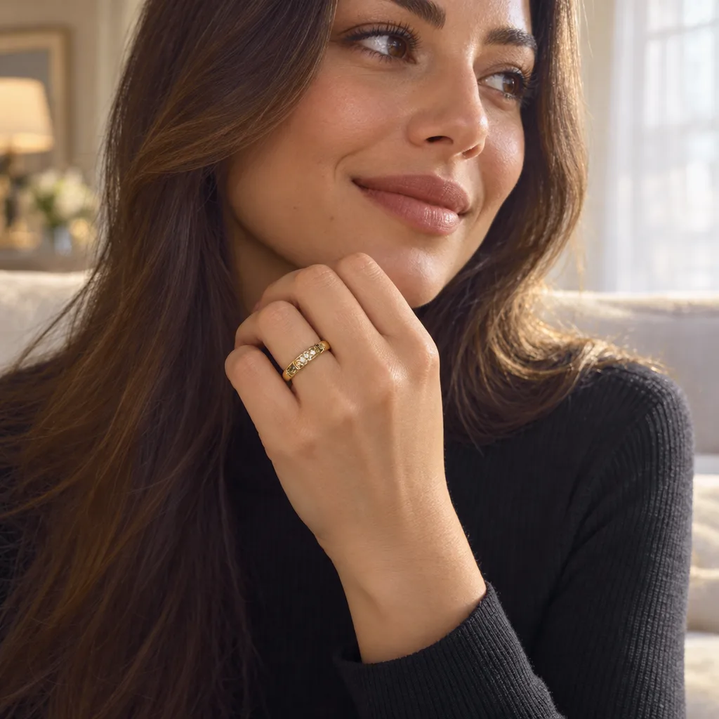 14 Ayar Kıvrımlı Motif Altın Yüzük