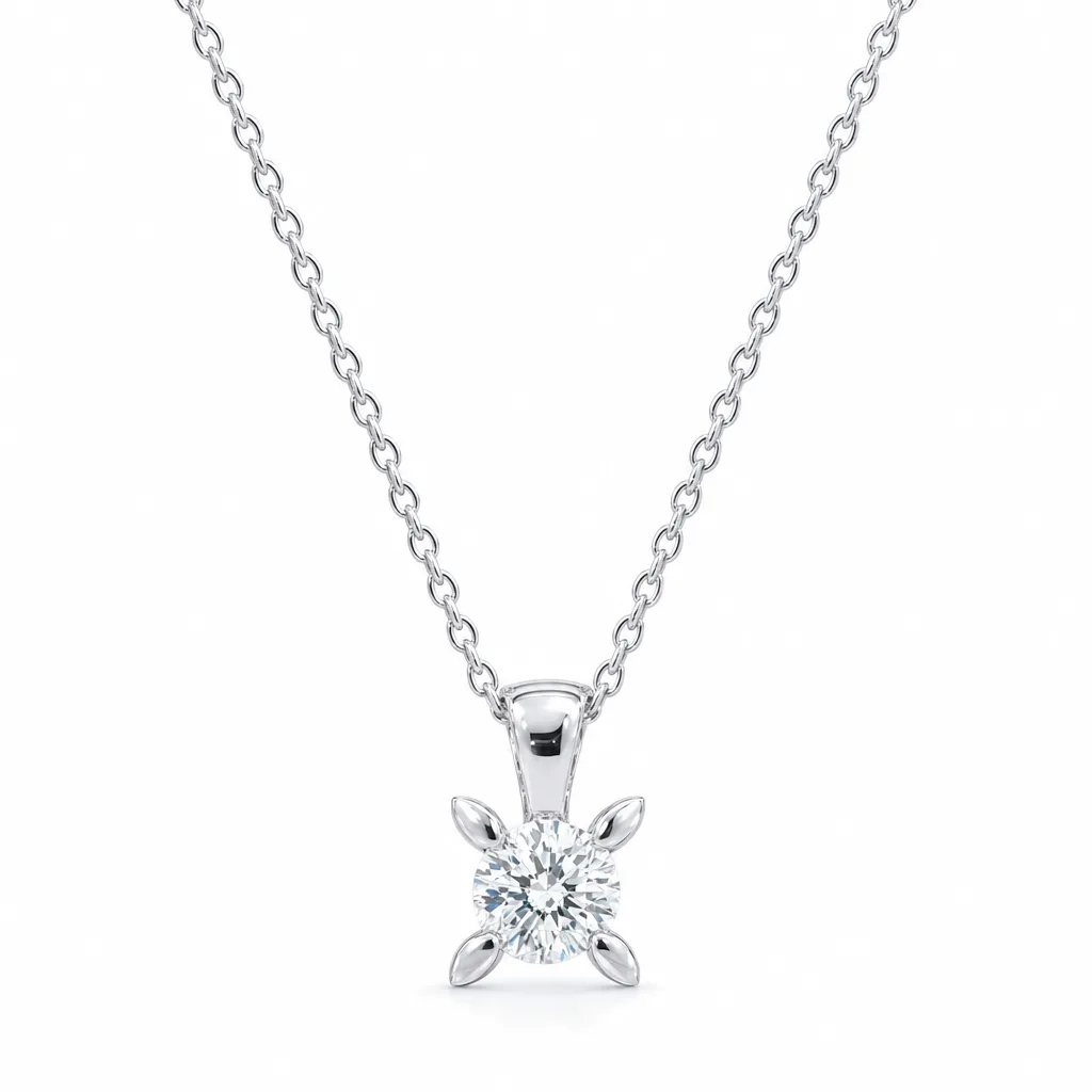 14 Ayar 0,33 ct Pırlanta Çiçek Kolye