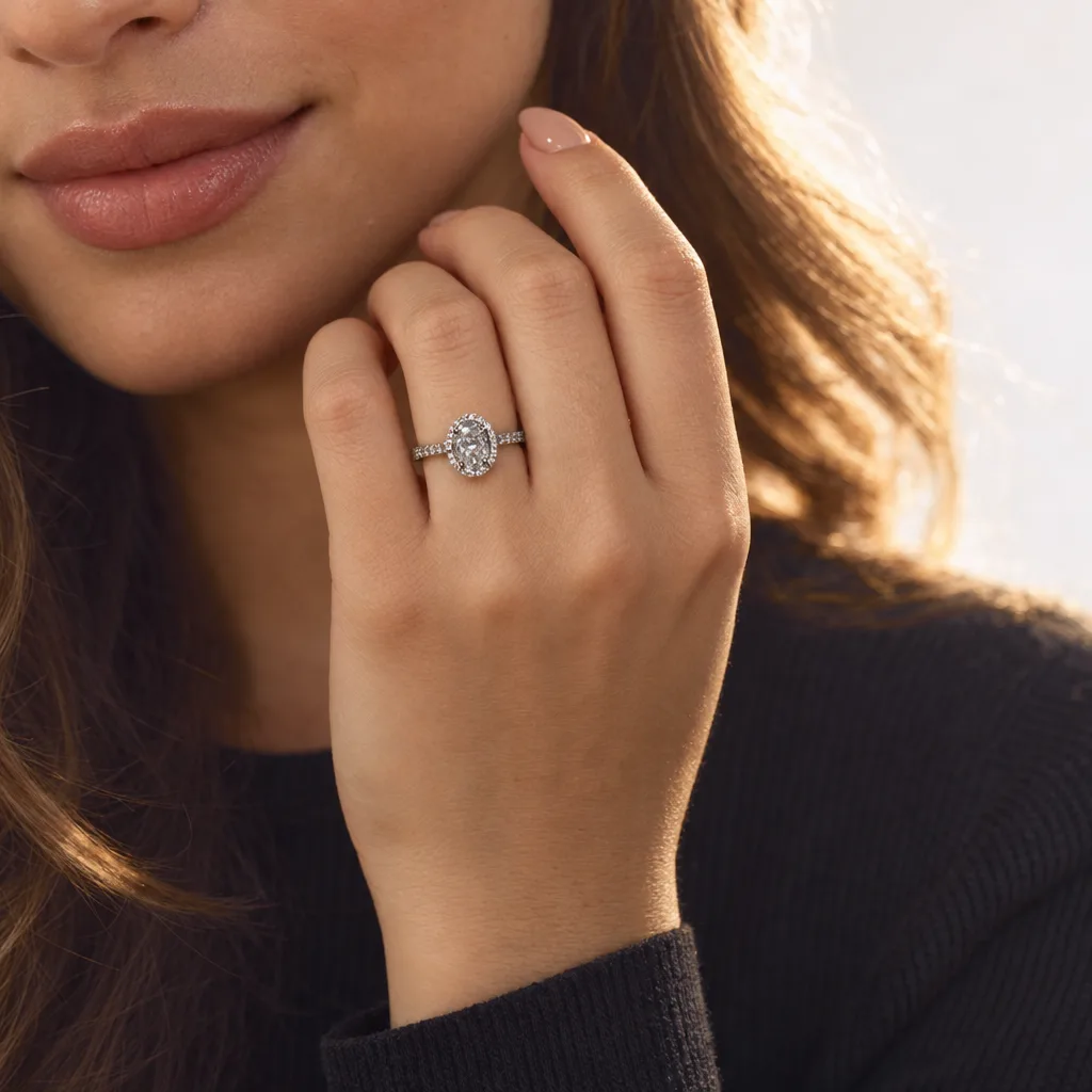 14 Ayar 1,51 ct Pırlanta Oval Yüzük
