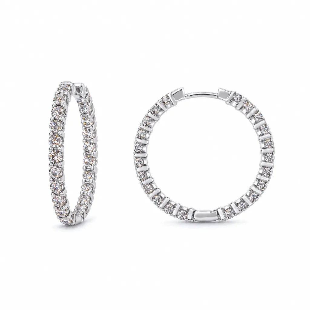 14 Ayar 2,25 ct Pırlantalı Halka Küpe