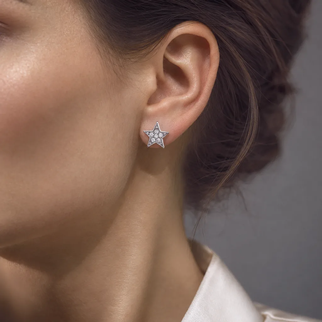 585 Ayar Yıldız Küpe