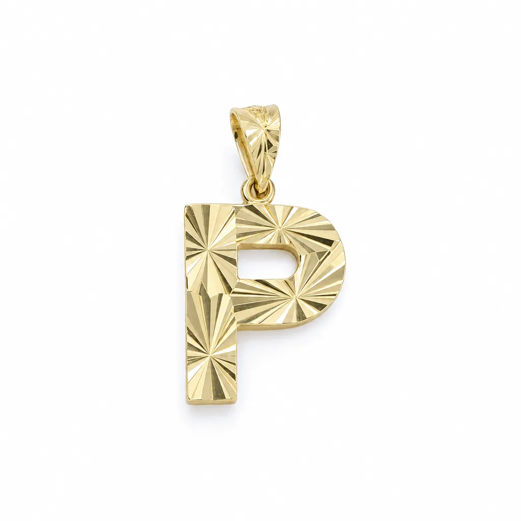 585 Ayar P Harfli Altın Kolye Ucu