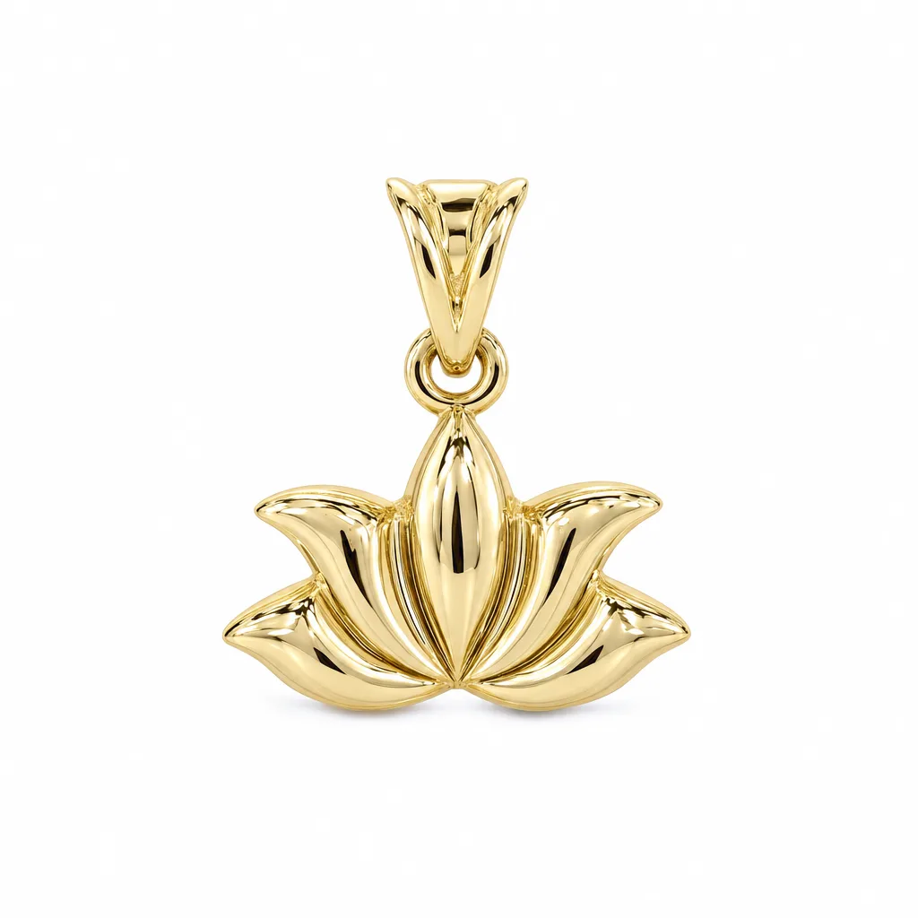 585 Ayar Lotus Kolye Ucu
