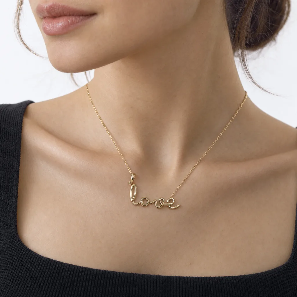 585 Ayar Love Kolye Ucu