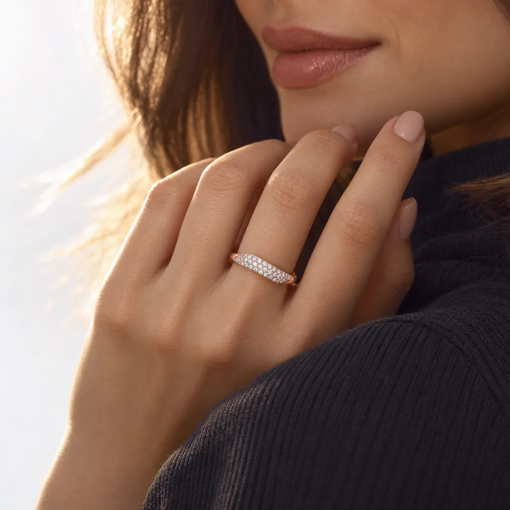 14 Ayar Pırlanta Kıvrım Yüzük – 0,31 ct
