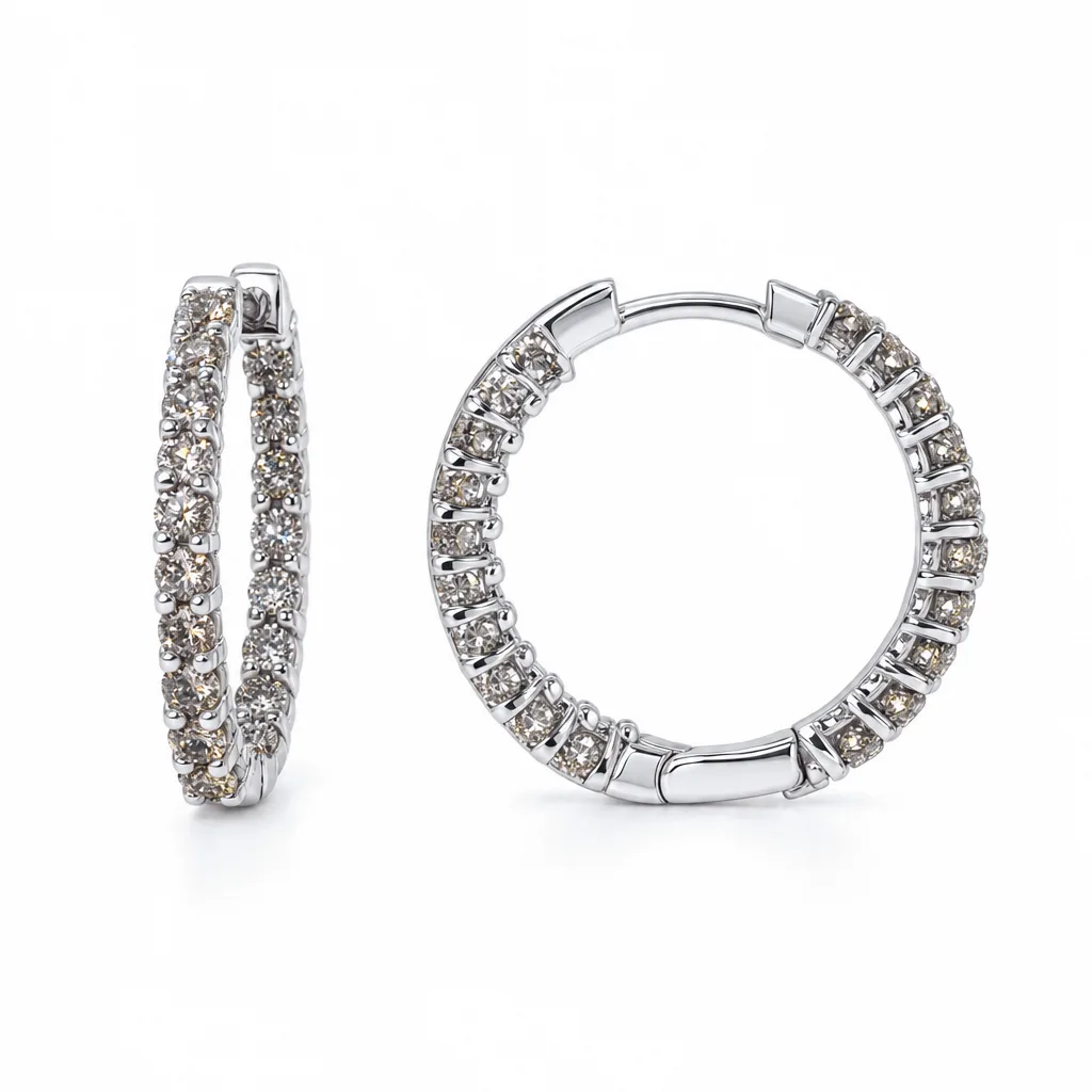 14 Ayar 1,46 ct Pırlantalı Halka Küpe