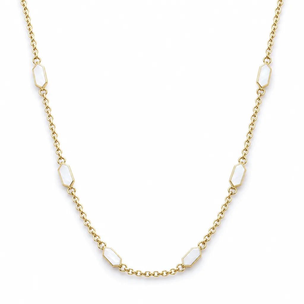 585 Ayar Geometrik Detaylı Altın Kolye